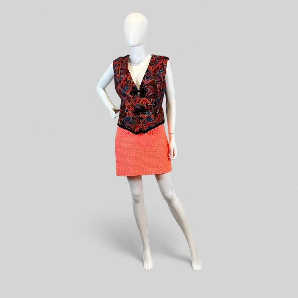 Vintage Helena Southwestern Tapestry Vest | Boho Western Festival Cottagecore